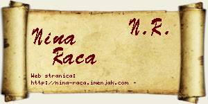Nina Raca vizit kartica